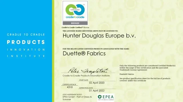 Duette®-Shades-Certificate-Cradle-to-Cradle-Fabrics-Bronze Duette®-Shades-Certificate-Cradle-to-Cradle-Fabrics-Bronze